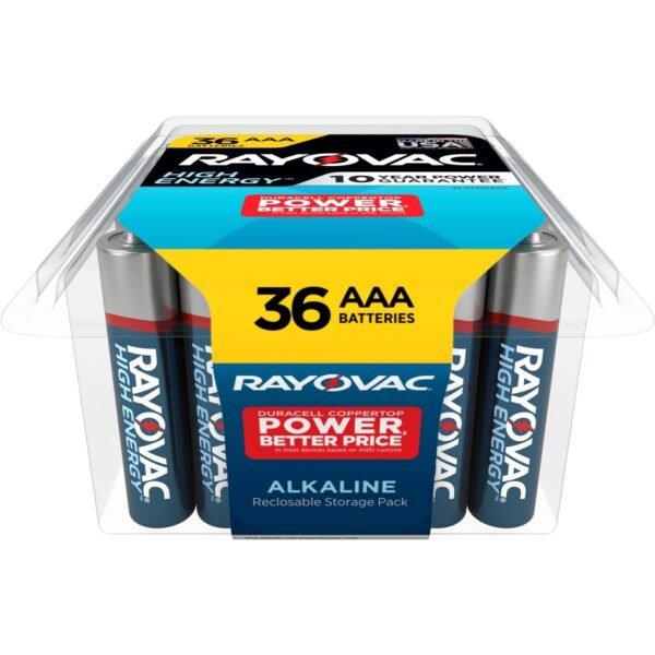 Rayovac High Energy Alkaline AAA Batteries For Flashlight, Remote Control, Mouse - AAA - 36 / Pack (82436PP)