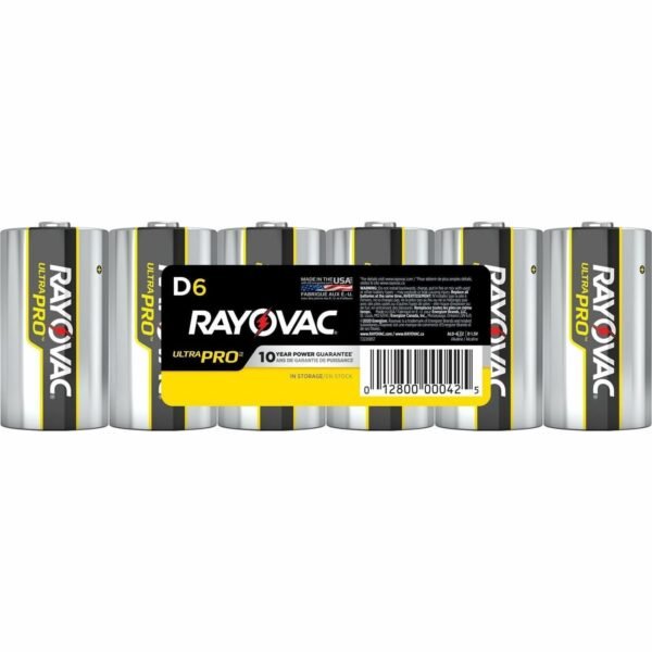 Rayovac Ultra Pro Alkaline D Batteries, 6 Pack For Flashlight, Wireless Enabled Device - D - 6 / Pack (ALD6)