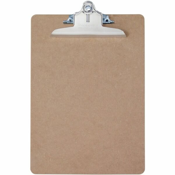 Saunders Brown Hardboard Clipboards 1" Clip Capacity - 8 1/2" x 11" Sheet Size - Spring Clip - Standard - Hardboard - Brown - 1 Each (05612)