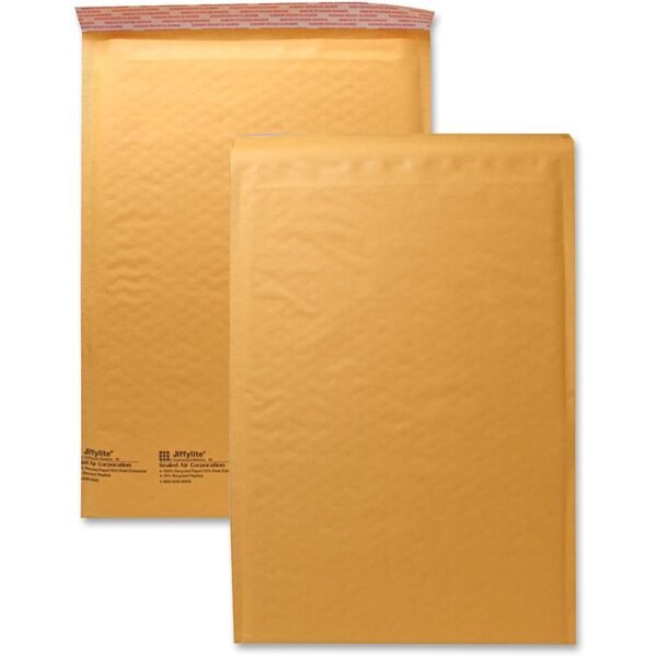 Sealed Air JiffyLite Cellular Cushioned Mailers Bubble - #5 - 10 1/2" Width x 16" Length - Peel & Seal - Kraft - Kraft - 25 / Carton (10190)
