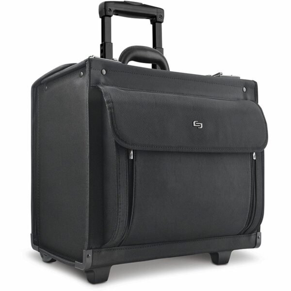 Solo Classic Carrying Case (Roller) for 17" Notebook - Black Ballistic Poly, Polyester Body - Handle - 12.8" Height x 18" Width x 7" Depth - 1 Each (B784)