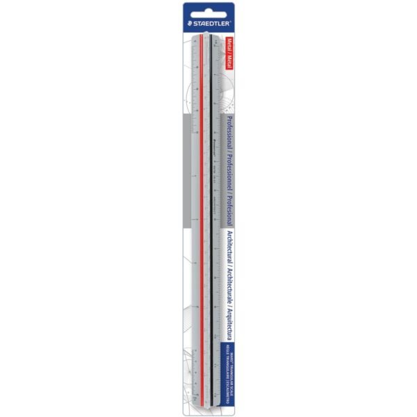 Staedtler Mars Professional Architectural Triangular Scale 12" Length - Aluminum - Silver - 1 Each (987M1831BK)