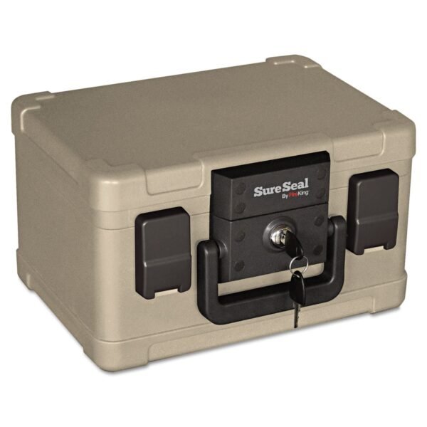 SureSeal Fire and Waterproof Chest, 0.15 cu ft, 12.2w x 9.8d x 7.3h, Taupe (SS102)