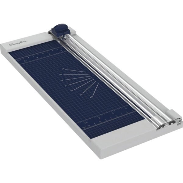 Swingline 1208P Rotary Trimmer 8 Sheet Cutting Capacity - 12" Cutting Length - Durable, Sturdy, Lightweight, Easy to Use, Compact - Plastic - Silver - 1 Each (10007)