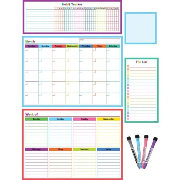 Teacher Created Resources Dry-Erase Task Calendar Set Assorted - 1 / Pack (77405)