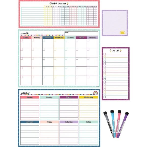 Teacher Created Resources Dry-Erase Task Calendar Set Multi - 1 / Pack (77403)