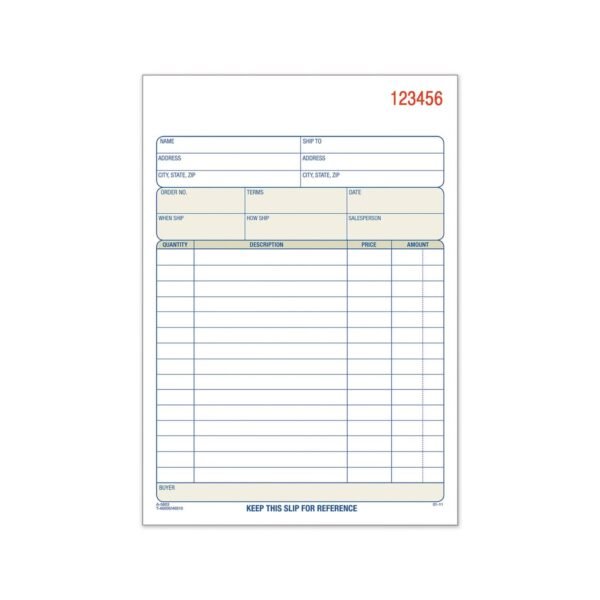 TOPS Sales Order Book, Two-Part Carbonless, 7.94 x 5.56, 50 Forms Total (46500)