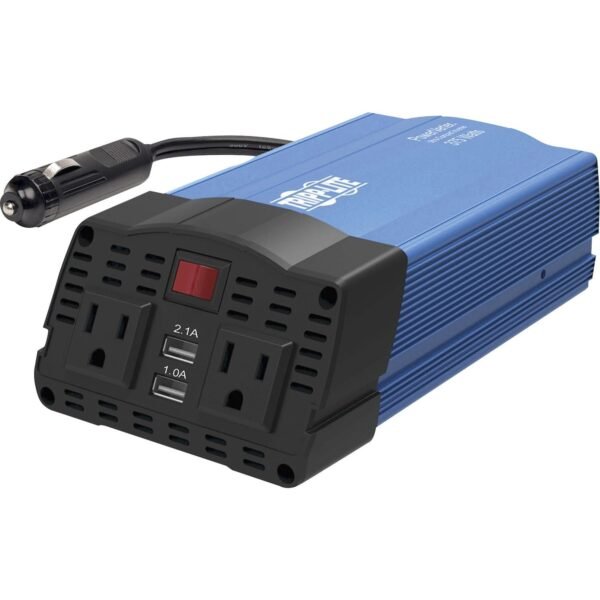 Tripp Lite by Eaton 375W PowerVerter Ultra-Compact Car Inverter with 2 AC Outlets, 2 USB Charging Ports and Battery Cables Input Voltage: 12 V DC - Output Voltage: 120 V AC -...