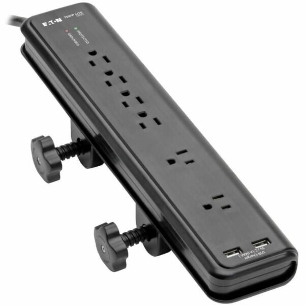 Tripp Lite series 6-outlet 2100J Surge Protector 6 x NEMA 5-15R - 1875 VA - 2100 J - 120 V AC Input - 5 V DC Output - 35.5 kA - 6 ft (TLP606DMUSB)