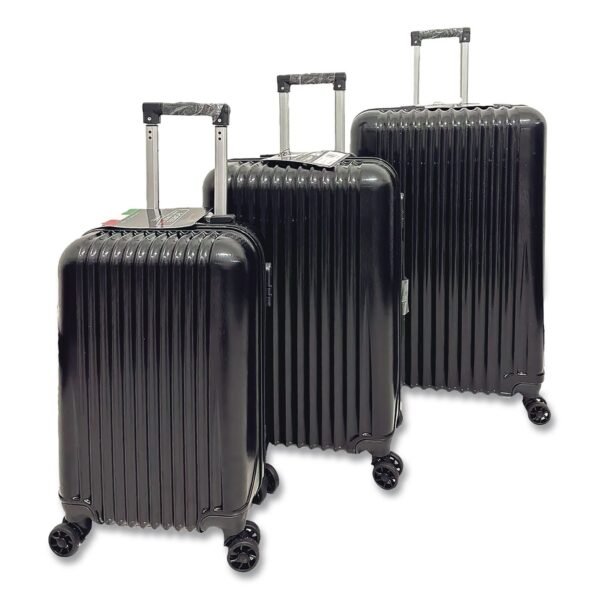 TUCCI FORTE Banda ABS 3-Piece Luggage Set, Black (F000103PCBLK)
