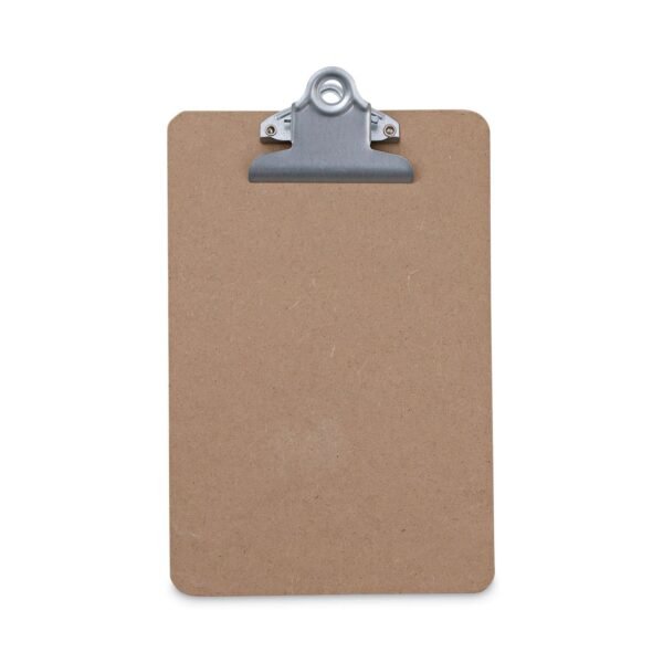 Universal Hardboard Clipboard, 0.75" Clip Capacity, Holds 5 x 8 Sheets, Brown, 3/Pack (UNV05610VP)