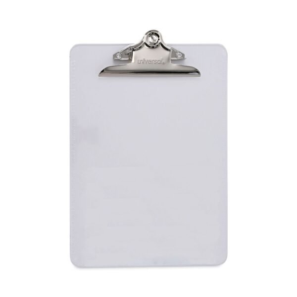 Universal Plastic Clipboard with High Capacity Clip, 1.25" Clip Capacity, Holds 8.5 x 11 Sheets, Clear (UNV40308)