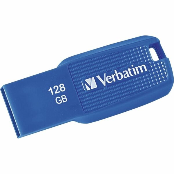 Verbatim 128GB Ergo USB 3.0 Flash Drive - Blue 128 GB - USB 3.0 - Blue - Lifetime Warranty - 1 Each (70880)