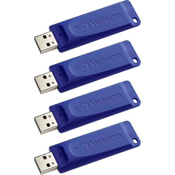 Verbatim 8GB USB Flash Drives 8 GB - USB 2.0 Type A - Blue - 4 / Carton (97088CT)