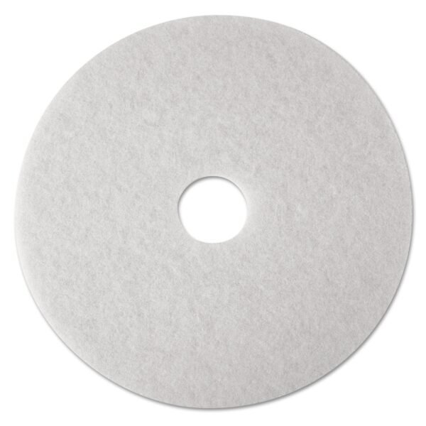 3M Low-Speed Super Polishing Floor Pads 4100, 24" Diameter, White, 5/Carton (08488)