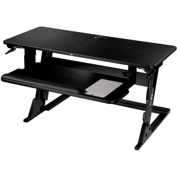 3M Precision Standing Desk Up to 24" Screen Support - 35 lb Load Capacity - 35.40" Height x 23.20" Width x 6.20" Depth - Desktop - Medium Density Fiberboard (MDF), Steel - Black...