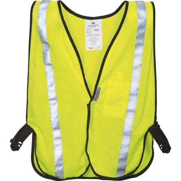 3M Reflective Safety Vest Visibility Protection - Polyester - Yellow - Lightweight, Reflective, Adjustable Strap, Breathable, Hook & Loop Closure, Pocket - 1 Each (9460180030T)