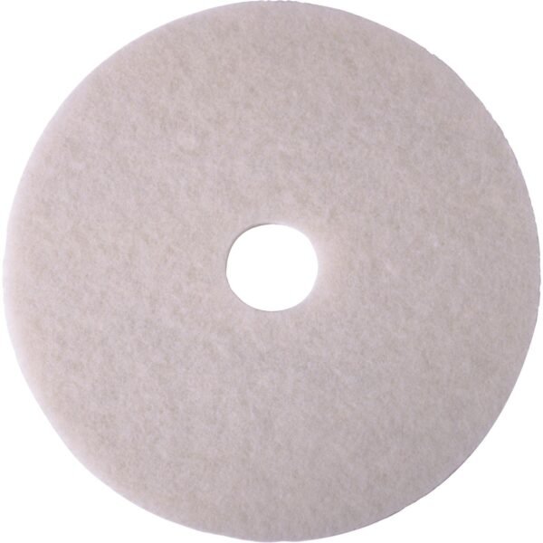 3M White Super Polish Pad 4100 Round14" Diameter x 1" Thickness - Floor, Buffing, Polishing - Ceramic Tile, Concrete, Linoleum, Marble, Vinyl Composition Tile (VCT), Vinyl, Wood...
