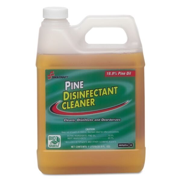 AbilityOne 6840013424143, SKILCRAFT Pine Disinfectant Cleaner, 19.9% Pine Oil, 1,000mL, 24 Bottles/Box