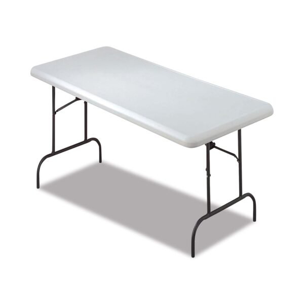 AbilityOne 7105016976844 SKILCRAFT Blow Molded Folding Tables, Rectangular, 60 x 30 x 29, Gray