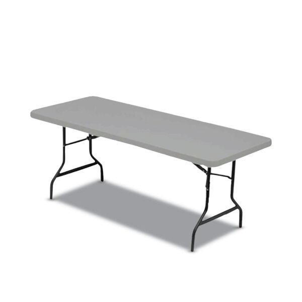 AbilityOne 7105016976846 SKILCRAFT Blow Molded Folding Tables, Rectangular, 72 x 30 x 29, Gray