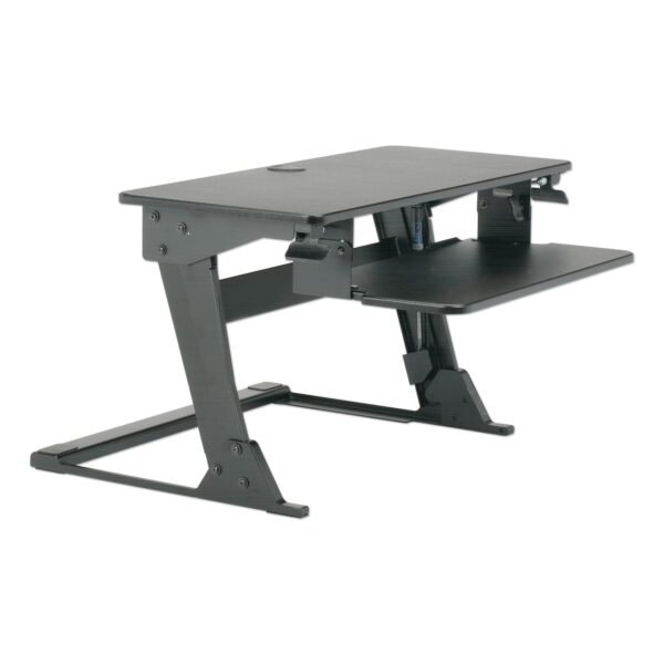 AbilityOne 7110016810786, SKILCRAFT Desktop Sit-Stand Workstation, 35.4" x 23.2" x 6.2" to 20", Black