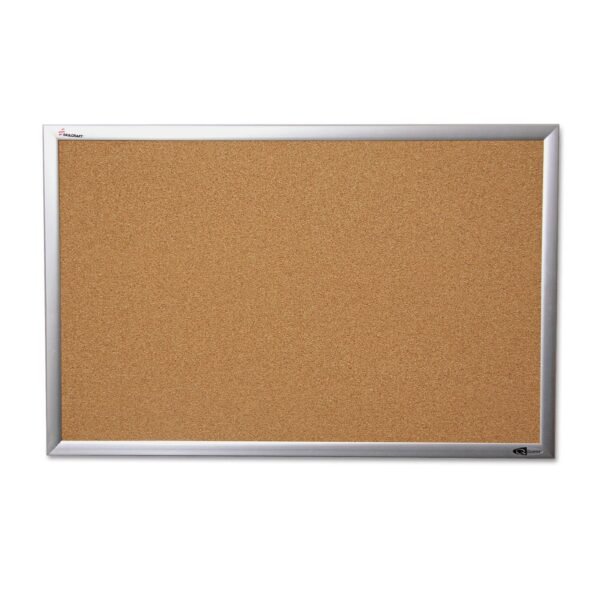 AbilityOne 7195014840010, SKILCRAFT Cork Board, 48 x 36, Tan Surface, Silver Anodized Aluminum Frame
