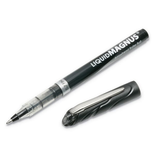 AbilityOne 7520014612664, SKILCRAFT Liquid Magnus Hybrid Gel Pen, Stick, Fine 0.7 mm, Black Ink, Clear/Black Barrel, Dozen
