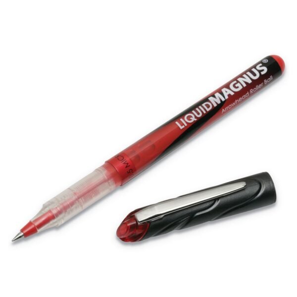 AbilityOne 7520014940908, SKILCRAFT Liquid Magnus Hybrid Gel Pen, Stick, Extra-Fine 0.5 mm, Red Ink, Clear/Red Barrel, Dozen