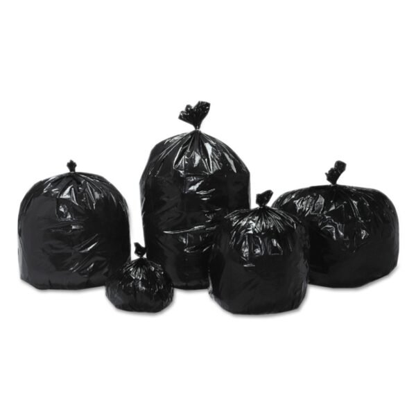 AbilityOne 8105013862428, SKILCRAFT Recycled Content Trash Can Liners, 65 gal, 1.5 mil, 50" x 51", Black/Brown, 100/Carton