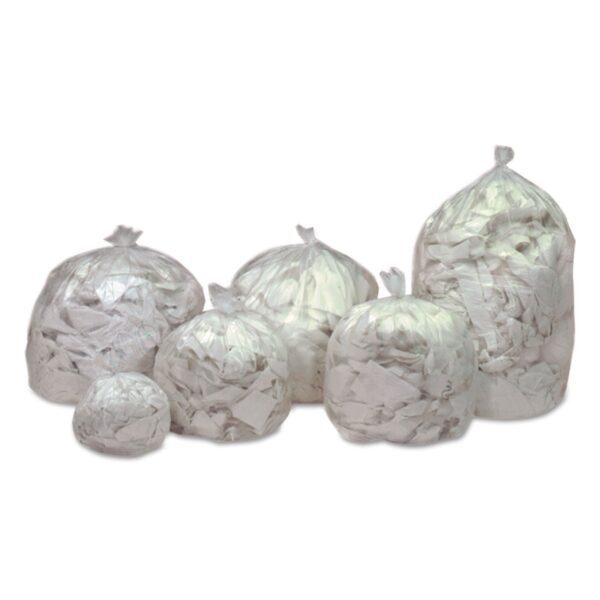 AbilityOne 8105015171373, SKILCRAFT Low-Density Trash Can Liners, 60 gal, 1.5 mil, 38" x 58", Clear, 100/Carton