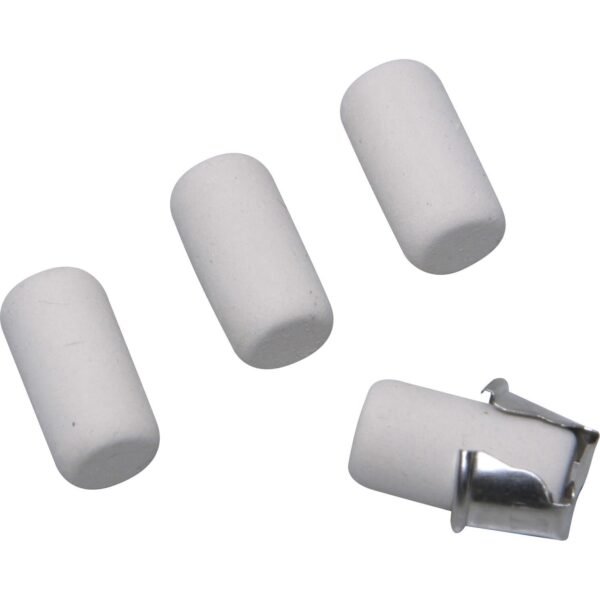AbilityOne SKILCRAFT Capped Eraser Refill White - Metal - 4 / Box - Non-smudge, Non-tearing, Non-scratching, Non-smearing (3328794)