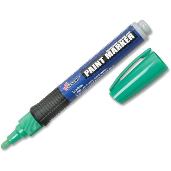 AbilityOne SKILCRAFT Oil-based Paint Markers Medium Marker Point - Bullet Marker Point Style - Green Oil Based Ink - 6 / Pack (5889101)