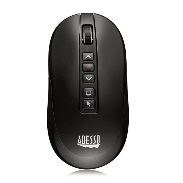 Adesso iMouse P40 Wireless Multifunctional Presenter Mouse, 2.4 GHz Frequency/100 ft Wireless Range, Left/Right, Black