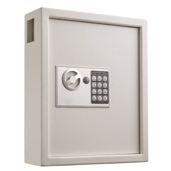 AdirOffice Steel Digital Lock Key Cabinet, 40-Key, 13 x 4 x 14.3, Stainless Steel 304, White (I68040WHI)