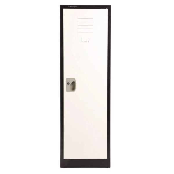 AdirOffice Steel Storage Locker, 1 Compartment, 15 x 15 x 48, Black Body/White Doors (I62901BW)
