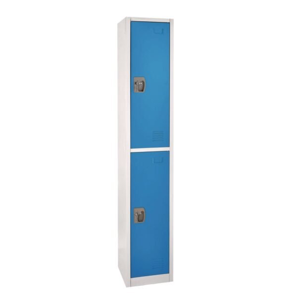 AdirOffice Steel Storage Locker, 2 Compartment, 12 x 12 x 72, Blue (I629202BLU)