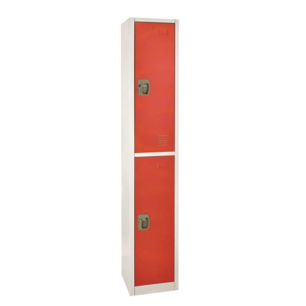 AdirOffice Steel Storage Locker, 2 Compartment, 12 x 12 x 72, Red (I629202RED)