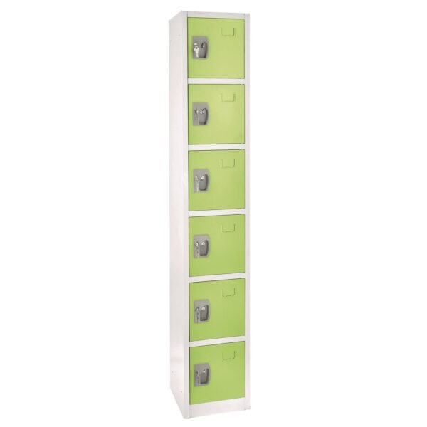 AdirOffice Steel Storage Locker, 6 Compartment, 12 x 12 x 72, Green (I629206GRN)