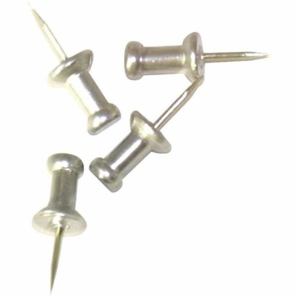 Advantus Aluminum Pushpins 0.6" Length - Aluminum - 100 / Box (CPAL5)