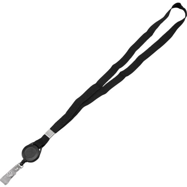 Advantus Badge Reel Lanyard 36" Length - Black - Woven - 12 / Pack (97132)