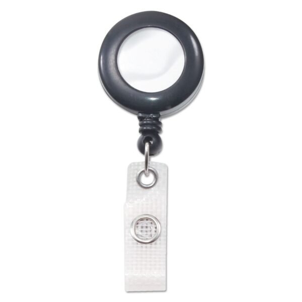 Advantus Deluxe Retractable ID Reel with Badge Holder, 24" Extension, Black, 12/Box (75407)