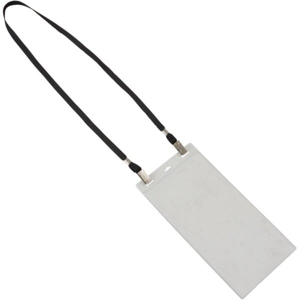 Advantus Event/Credential Badge Holder 0.1" Height x 4" Width x 8" Length - Clear, Black - 5 / Pack (97579)