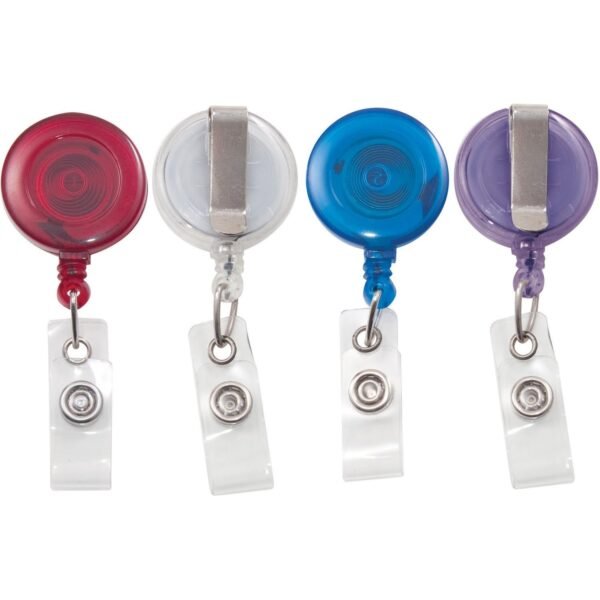 Advantus ID Card Retractable Reel 0.3" Height x 1.3" Width x 0.6" Length - Assorted - 20 / Pack (97759)