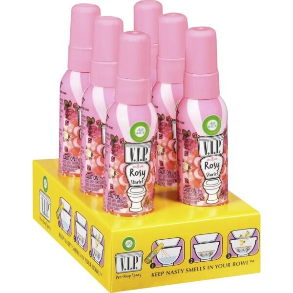Air Wick V.I.P. Pre-Poop Spray Spray - 1.9 fl oz (0.1 quart) - Rosy Starlet - 6 / Carton (96533)