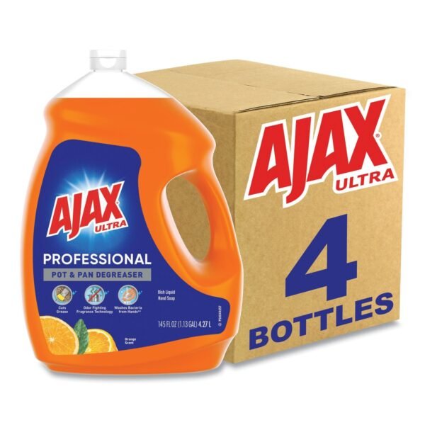 Ajax Professional Dish Detergent, Orange Scent, 145-oz. Bottle, 4/Carton (61034313CT)