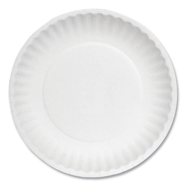 AJM White Paper Plates, 6" dia, 100/Pack, 10 Packs/Carton (PP6GREWH)