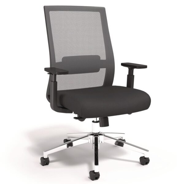 Alera Ashdale Ergonomic Fabric Swivel Task Chair, Supports Up to 275 lb, 18.15 to 21.89 Seat Height, Black Seat/Back, Black Base (ALEAD41BME17)