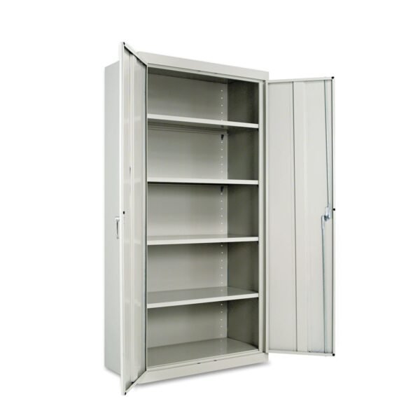 Alera Assembled 72" High Heavy-Duty Welded Storage Cabinet, Four Adjustable Shelves, 36w x 18d, Light Gray (ALECM7218LG)