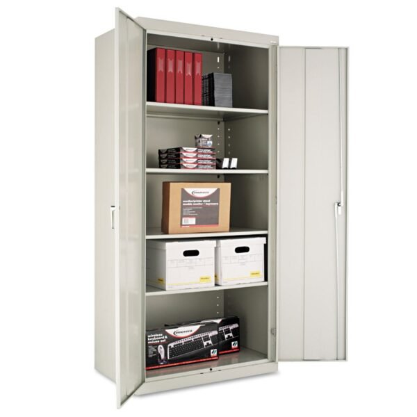 Alera Assembled 78" High Heavy-Duty Welded Storage Cabinet, Four Adjustable Shelves, 36w x 24d, Light Gray (ALECM7824LG)